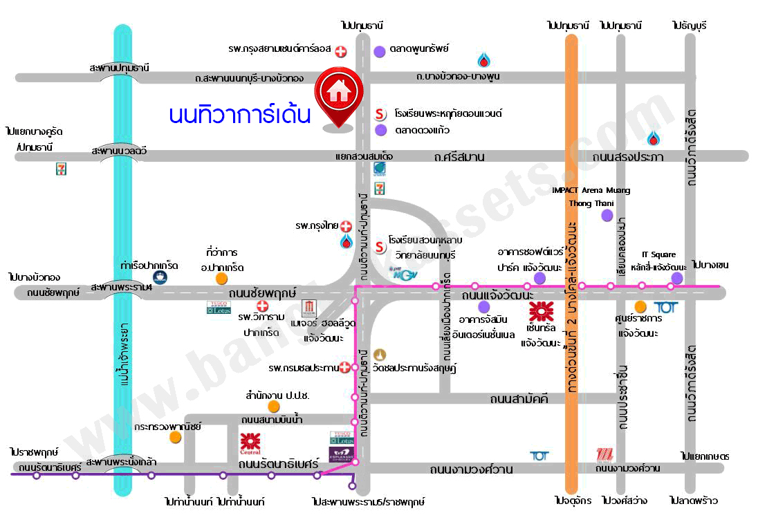 *****ทาวน์เฮ้าส์มือสองนนทบุรี โครงการ นนท์ทิวา การ์เด้น ติวานนท์ - ปากเกร็ด เนื้อที่ 18 ตร.ว. ฟังก์ชัน 2 ห้องนอน 2 ห้องน้ำ 1 ที่จอดรถ บ้านสภาพภายในดี บนทำเลเดินทางสะดวก เชื่อมต่อถนนติวานนท์ - แจ้งวัฒนะ, ถนนศรีสมาน, ถนนติวานนท์ ใกล้รถไฟฟ้าสายสีชมพู "สถานีเมืองทองธานี" และทางด่วน "ศรีสมาน"